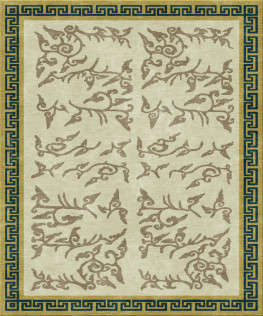 Anna-Veda 12832-fishbone - handmade rug, tufted (India), 24x24 5ply quality